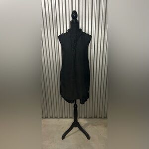 Women’s Designer Kate Spade Black Silk Cotton Ruffle MIDI Dress Size Small